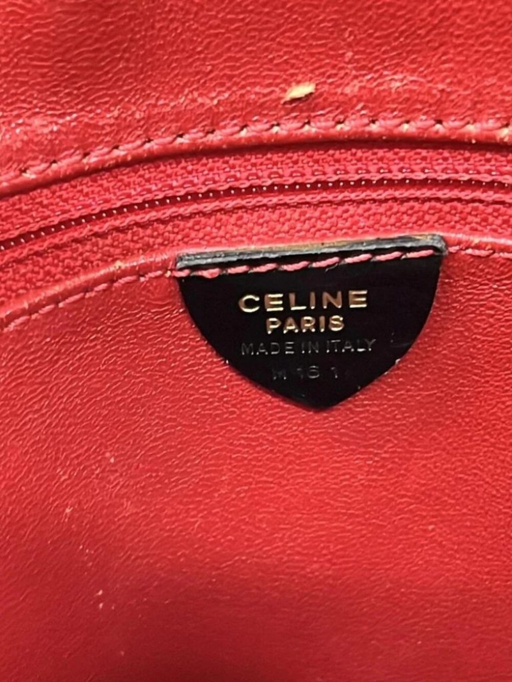 CELINE - Black Gold Leather Shoulder Bag - Picture 9 of 11